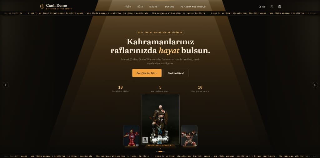 Canlı Demo Vitrin ekran görüntüsü